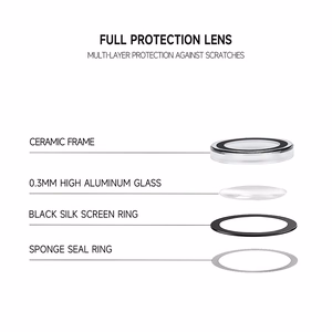 Tel Protect 3D Lens juodi grūdinti apsauginiai stiklai Apple iPhone 18 Pro / 18 Pro Max kameros lęšiams (3 vnt.)