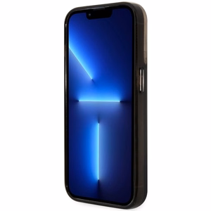 Guess GUHCP14LLC4PSGK iPhone 14 Pro 6.1" juodas kietas dėklas telefonui su skystu blizgučiu 4G pusiau permatomas