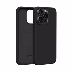 Etteri Silikoninis Mag dėklas for iPhone 15 Pro 6,1" juodas