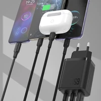 Dudao A29 65W GaN sieninis įkroviklis 2 x USB-C + 1 x USB-A - juodas