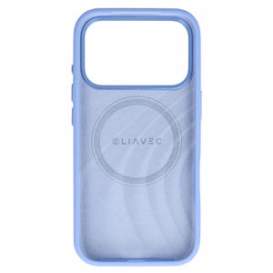 Liavec Silky dėklas su metaliniu kameros rėmeliu, skirtas iPhone 18 Pro/17 Pro, šviesiai mėlynas
