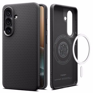 SPIGEN dėklas LIQUID AIR MAG, suderinamas su MagSafe, skirtas SAMSUNG S26 Plus, matinis, juodas