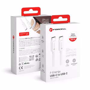 FORCELL F-ENERGY C339 kabelis Type C į Type C PD QC4.0 5A 100W 3 m baltas