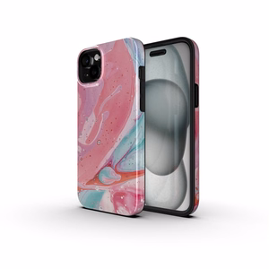 FORCELL F-PROTECT Mirage karinio standarto dėklas, suderinamas su MagSafe, skirtas IPHONE 16 PRO, rožinis marmuras
