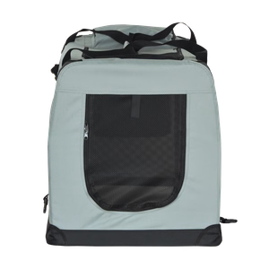 Foldable pet carrier bag, size XXL, 90 x 61 x 65 cm, grey, REBEL ANIMALS
