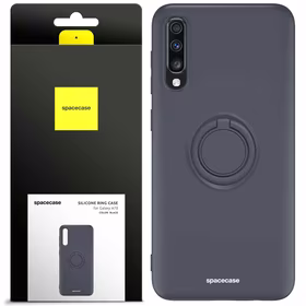 Spacecase Silikoninis dėklas su žiedu Galaxy A70 juodas