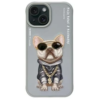 Nimmy Glasses Cool Dog iPhone 15 dėklas - pilkas