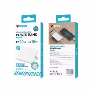 BWOO 20W 10000 mAh išorinė baterija, baltas