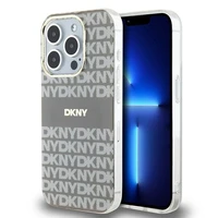 DKNY IML mono ir dryžuotas magnetinis dėklas telefonui iPhone 15 Pro – smėlinis