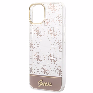 Guess GUHCP14MHG4MHP iPhone 14 Plus/ 15 Plus 6.7" rožinis/rožinis dėklas 4G Pattern Script