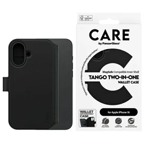 CARE by PanzerGlass Tango 2in1 piniginė Magnetinis dėklas telefonui iPhone 16 - juodas