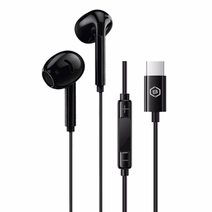Blavec BHS-02 USB-C ausinukai be silikoninių antgalių, su mikrofonu ir DAC (BHS02-B), juodi