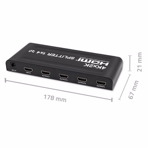 Qoltec 51798 aktyvus HDMI skirstytuvas 4 x HDMI 4K x 2K | 3,4 Gb/s