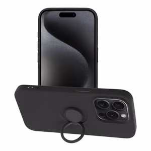SILIKONINIS ŽIEDAS dėklas telefonui IPHONE 15 Pro juodas