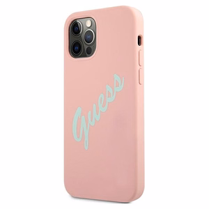 Guess GUHCP12LLSVSPG iPhone 12 Pro Max 6.7" rožinis žalias/žalias rožinis kietas dėklas Silikoninis Vintage