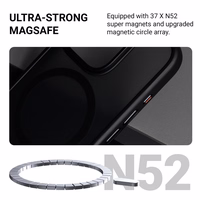 Crong Hybrid Frost MAG Cover - iPhone 17e / 16e MagSafe dėklas (juodas)