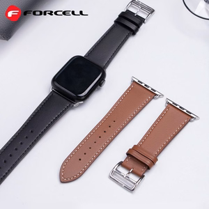 FORCELL F-DESIGN FA20 ekologiškos odos dirželis APPLE laikrodžiui 42 / 44 / 45 / 49 mm juodas