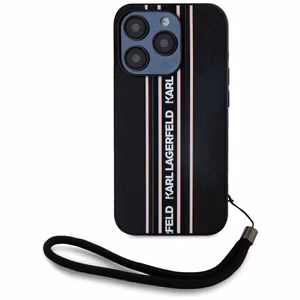 Чехол Karl Lagerfeld Saffiano Athleisure Stripes Cord для iPhone 15 Pro Max - розовый