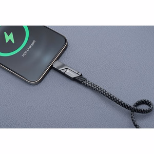 FORCELL F-ENERGY C241 4in1 kabelis Type C į USB A į Type C / Lightning QC PD 3A 60W 1 m chromuotas