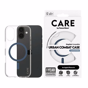 CARE by PanzerGlass Flagmano dėklas telefonui iPhone 16 6.1" mėlynas/mėlynas Magnetinis 1365
