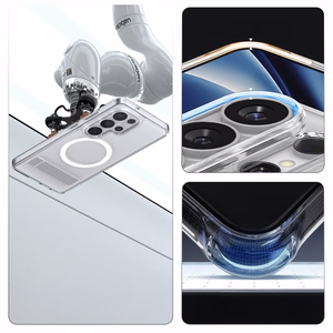 Spigen Ultra Hybrid S Mag MagSafe dėklas skirtas Samsung Galaxy S26 Ultra - skaidrus ir baltas