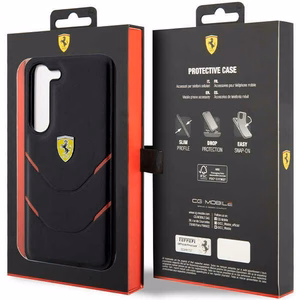 Ferrari FEHCS23MPBAK S23+ S916 juodas/juodas kietas dėklas Karštas štampavimas linijos