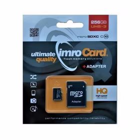 Atminties korta IMRO MicroSD 256GB 100MB/s (class10 UHS 3 4K) + SD Adapteris