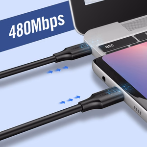 Ugreen US286 USB-C - USB-C 3A 480Mb/s laidas 3m juodas