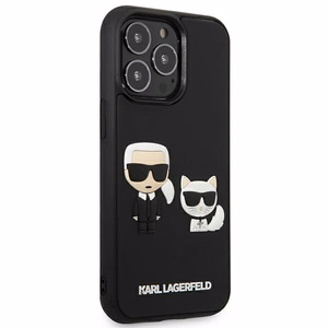 Karl Lagerfeld KLHCP13L3DRKCK iPhone 13 Pro / 13 6.1" juodas kietas dėklas Karl&Choupette Ikonik 3D
