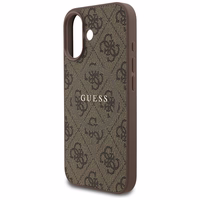 GUESS dėklas telefonui IPHONE 17, suderinamas su MagSafe GUHMP17SG4GFRW (PU 4G Ring Classic Logo) rudas