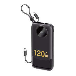 Dudao K13 10000mAh Powerbank со встроенным кабелем - черный