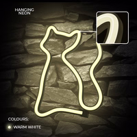 Neon LED Light CAT warm baltas Bat + USB FLNE03 Forever Light