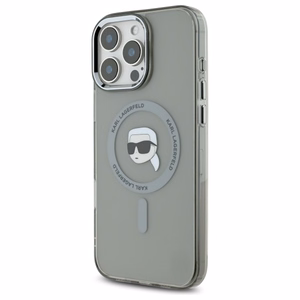 Karl Lagerfeld IML Metalinis Karl Head Magnetinis dėklas telefonui iPhone 16 Pro - juodas
