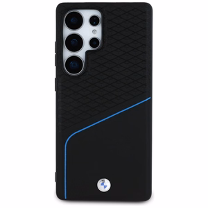 BMW odinis tekstūruotas ir lygus MagSafe dėklas, skirtas Samsung Galaxy S25 Ultra – juodas