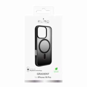 Puro Gradient Magnetinis silikoninis dėklas telefonui iPhone 16 Pro - juodas