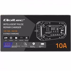 Qoltec 52482 зарядное устройство для автомобильного аккумулятора 12/24 V черный, синий