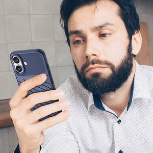 Thunder silikoninis dėklas telefonui iPhone 16 Plus - mėlynas