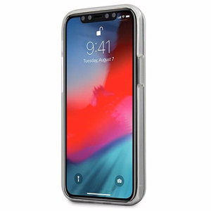 Guess GUHCP12S3D4GGBP iPhone 12 mini 5.4" mėlyna-rožinė/mėlyna ir rožinė kietas dėklas 4G 3D rašto kolekcija