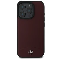 Mercedes tekstūruotos ir lygios odos magnetinis dėklas iPhone 16 Pro Max - raudonas