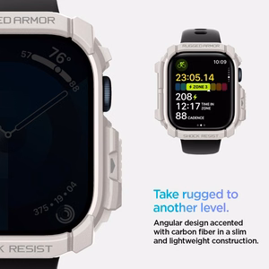 Dėklas SPIGEN RUGGED ARMOR APPLE WATCH 10 (46 MM) smėlio