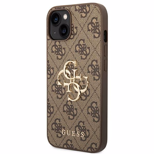 Guess 4G Big Metal Logo dėklas telefonui iPhone 14 - rudas