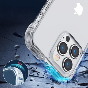 Joyroom Defender serijos dėklas iPhone 14 Pro Max šarvuotas kablio dėklas su stovu skaidrus (JR-14H4)