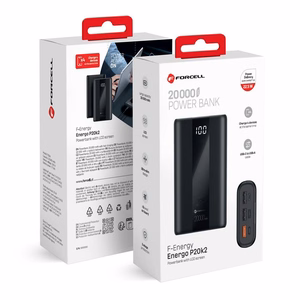 Išorinė baterija Forcell F-Energy Energo P20K2 QC3.0 PD 3A 22,5W 20000 mAh juoda