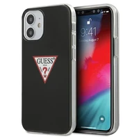 Guess GUHCP12SPCUCTLBK iPhone 12 mini 5.4" juodas kietas dėklas Triangle kolekcija