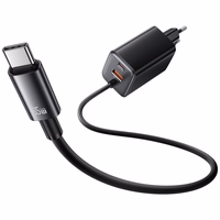 Tinklo įkroviklis USAMS JC Series CC266 65W GaN Fast Charger 2xUSB-C 1xUSB-A juodas
