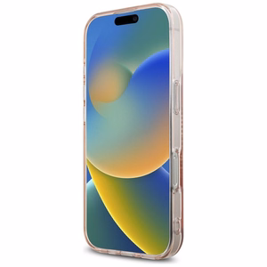 Karl Lagerfeld IML Rhinestones Karl Head dėklas telefonui iPhone 16 Pro rožinis
