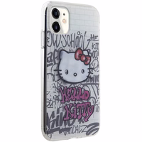 Hello Kitty IML Kitty ant plytų grafiti dėklas iPhone 11 / Xr - balta