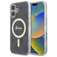 Guess IML 4G Magnetinis dėklas iPhone 16 Plus - juodas