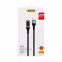 Dudao USB Type C - Lightning greito įkrovimo PD 20W 1m kabelis juodas (L7MaxL)