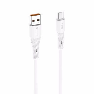 Kabelis FORCELL F-ENERGY C341 USB A į Micro USB QC3.0 2,4A 18W Silikoninis 1 m baltas (m)